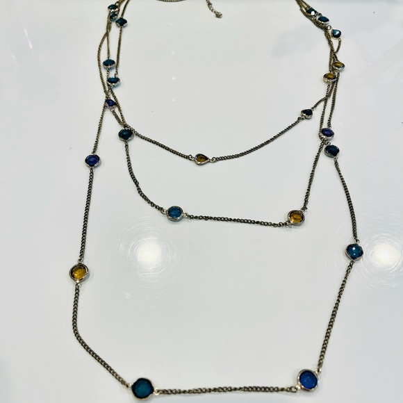 Color Rhinestone Charm Necklace - Picture 2 of 2